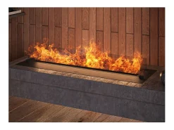 Invapo Insert 1200 Lareira a vapor embutida - Chama 3D multicolorida, app, tanque 2,4 l, recarga automática - 120 cm^ Lareira
