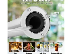 New Kit de Coluna de Cerveja SucceBuy, Kit de Coluna de Cerveja com Duplo Robô, Distribuidor de Cerveja e Bebida de Aço Inoxidável, para Bar Restaurante Prateado