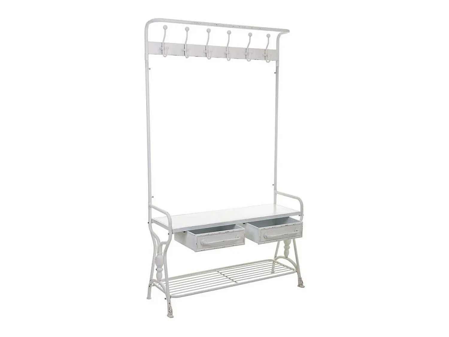 Consola| Kit para corredor com cabide de metal Branco