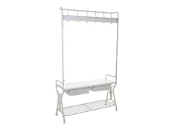 Consola| Kit para corredor com cabide de metal Branco