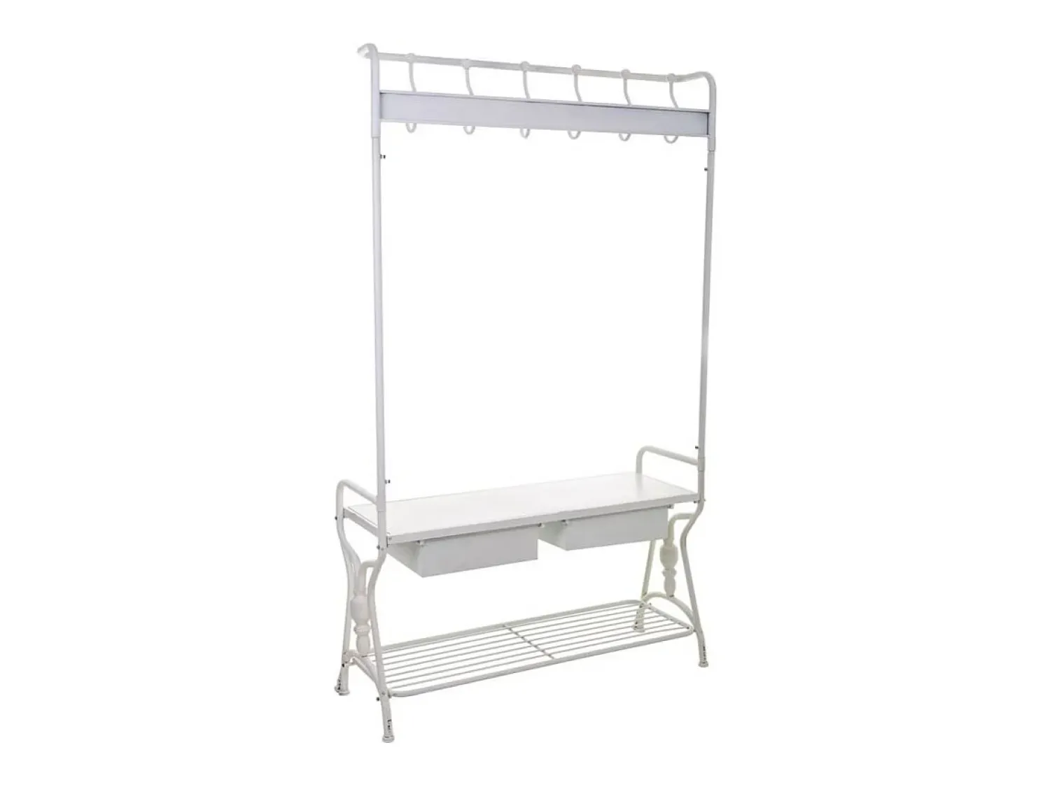 Consola| Kit para corredor com cabide de metal Branco
