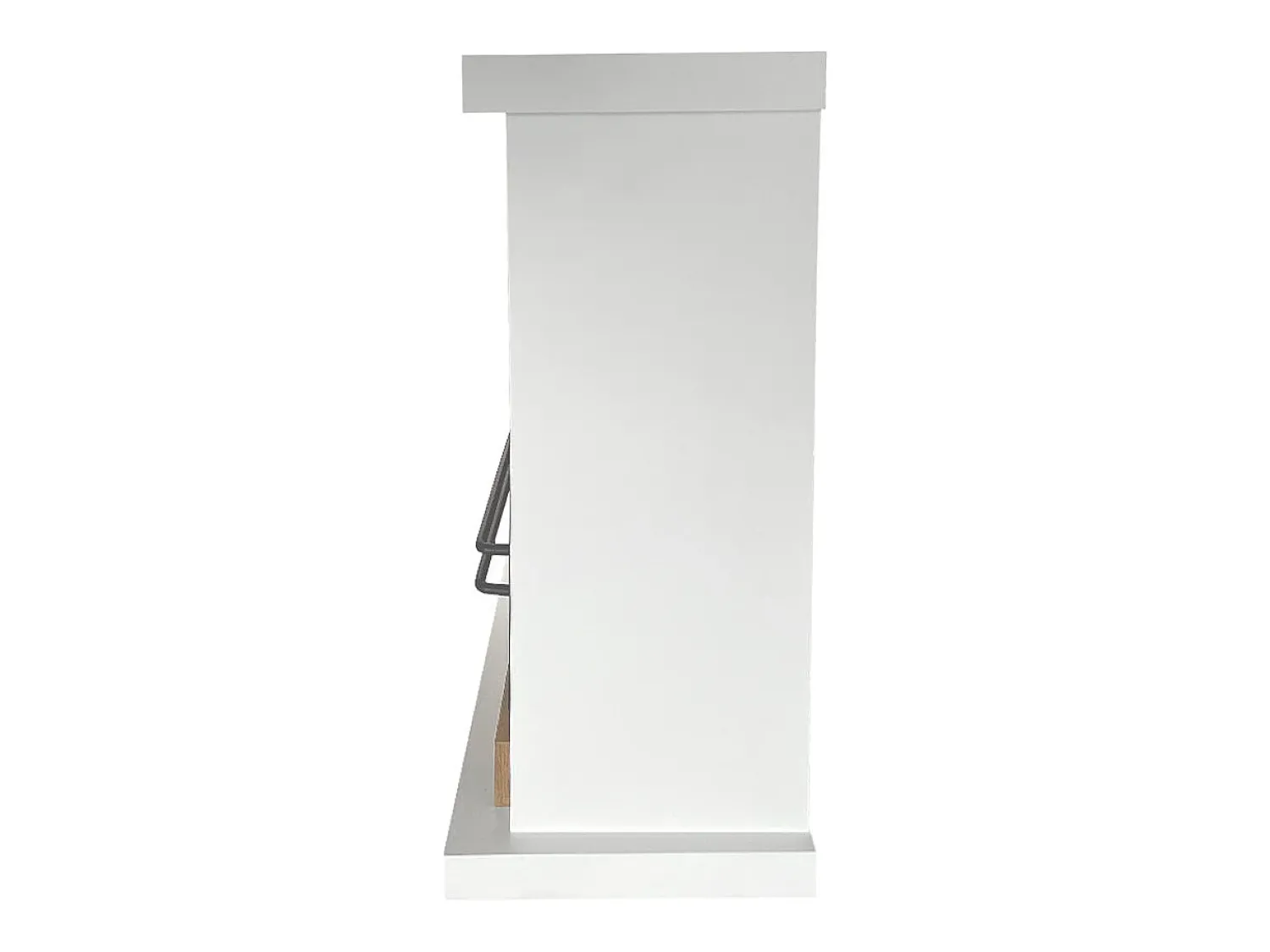 Lareira a bioetanol Biofireplace de piso Estocolmo em madeira branca L75xD24xH68 cm Branco