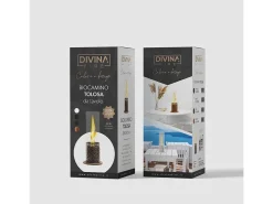 Lareira a bioetanol branca TOLOSA, lareira de mesa a bioetanol, D20 x A49,5, para uso interno e externo.^ Lareira