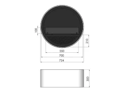 Hot Lareira a bioetanol de parede Incyclorcle - Lareira bioetanol de design redondo para pendurar na parede d.72cm Preto