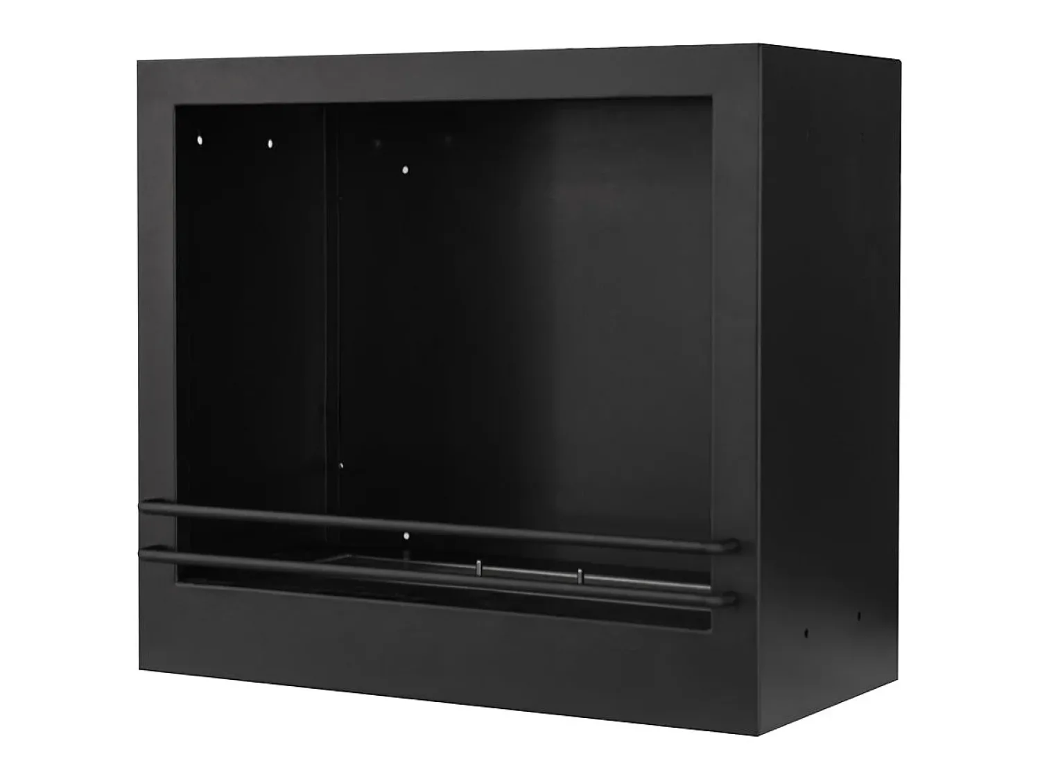 Lareira| Lareira a bioetanol de piso Cambridge em madeira preta 110x37x102h Preto