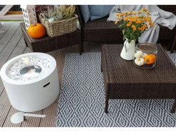 New Dmora Lareira a bioetanol Kea, Lareira ecológica, Lareira sem fumo, Aquecedor a etanol, Fabricado em Itália, 48x48 h33 cm, Branco