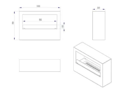 Online Dmora Lareira a bioetanol Llaima, Lareira ecológica, Lareira sem fumo, Aquecedor a etanol, Fabricado em Itália, 30x100 h70 cm, Branco