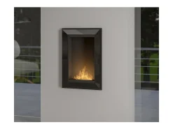 Lareira| Lareira a bioetanol Moldura 550 preta mate embutida na parede sem vidro Preto