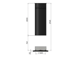 Best Lareira autônoma a bioetanol Inround - preta Lareira de chão com tubo de combustão D.95cm Preto