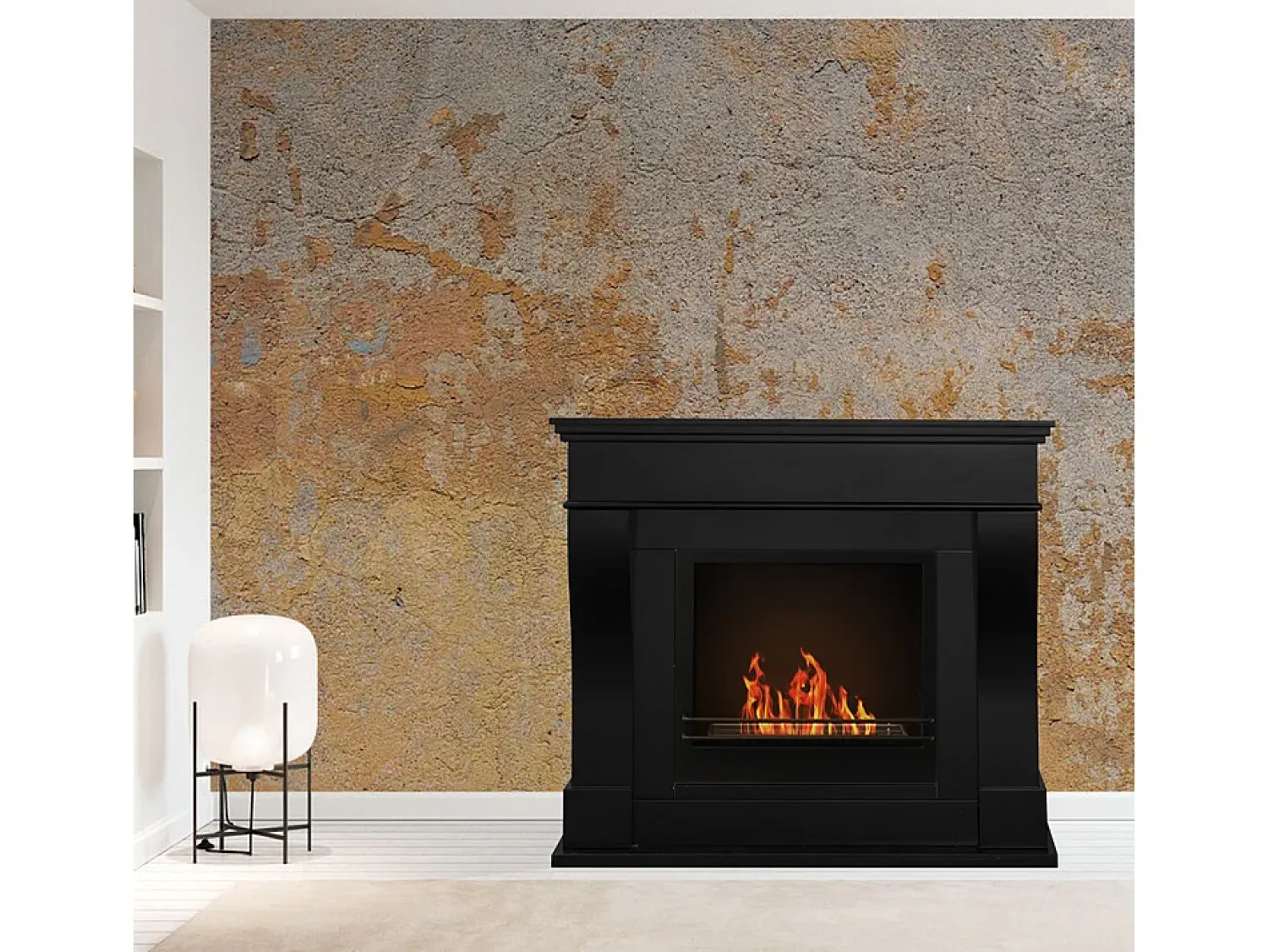 Lareira| Lareira bioetanol de piso WASHINGTON L111 x D43 x H99 Preto