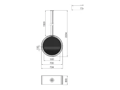Lareira* Lareira bioetanol de teto suspenso Incyclorcle Slim - Biolareira de design redondo d.70cm Branco