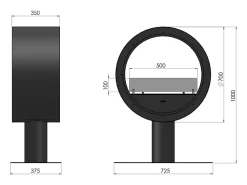 Online Lareira de bancada Incyrcle Stand 2 lados a bioetanol - Biolareira de design redondo com fachada dupla d.70cm branca Branco