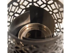 Discount Lareira de mesa TOLOSA Black Gold a bioetanol, dimensões D20 x A49,5, para uso interno e externo. Preto