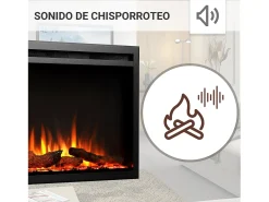 Lareira| Lareira elétrica BALDERIA Atalanta 60 - Lareira embutida, 1500 W - Preto