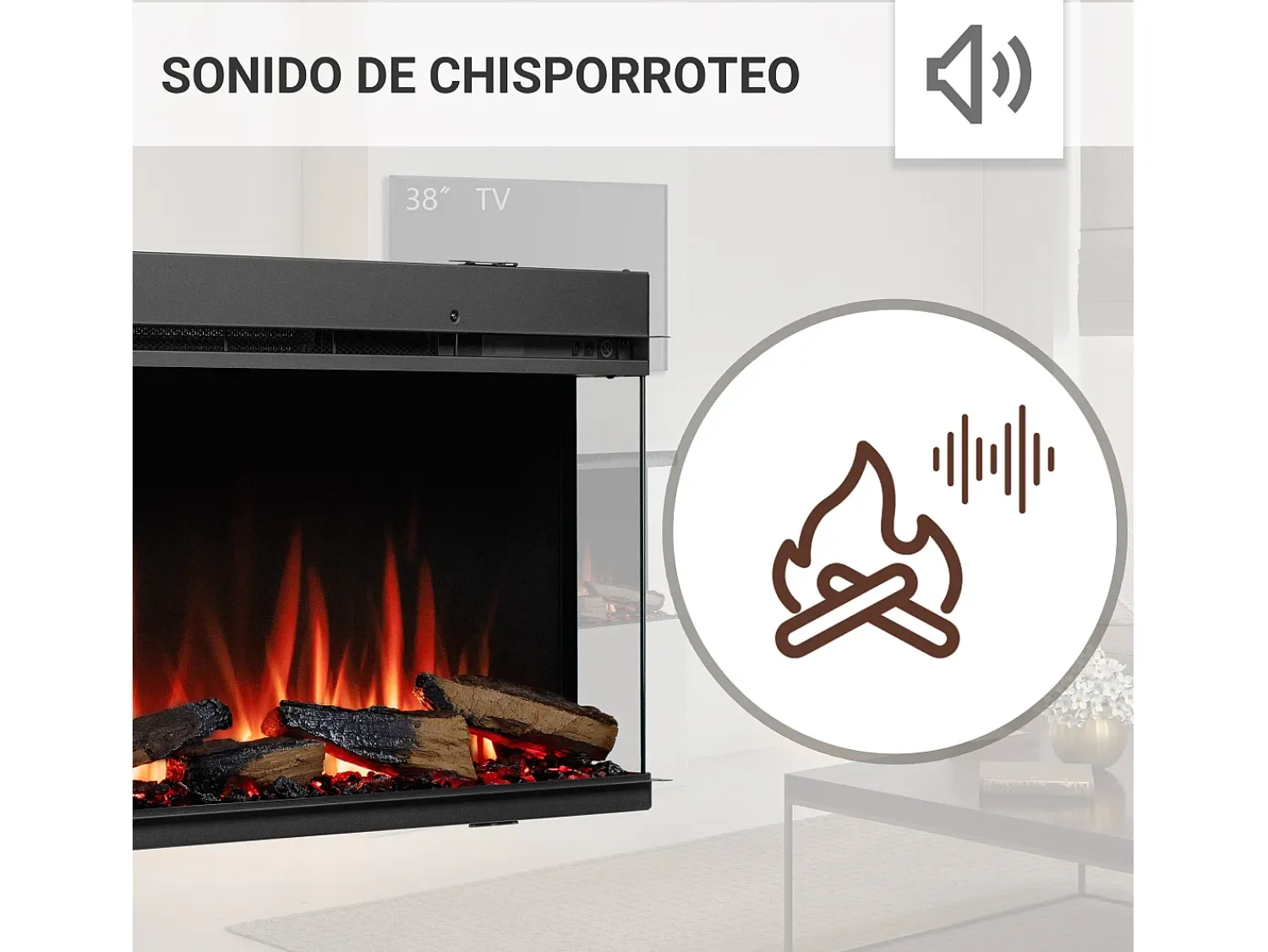 Lareira| Lareira elétrica BALDERIA Athena smart 60 - Lareira embutida - Preto