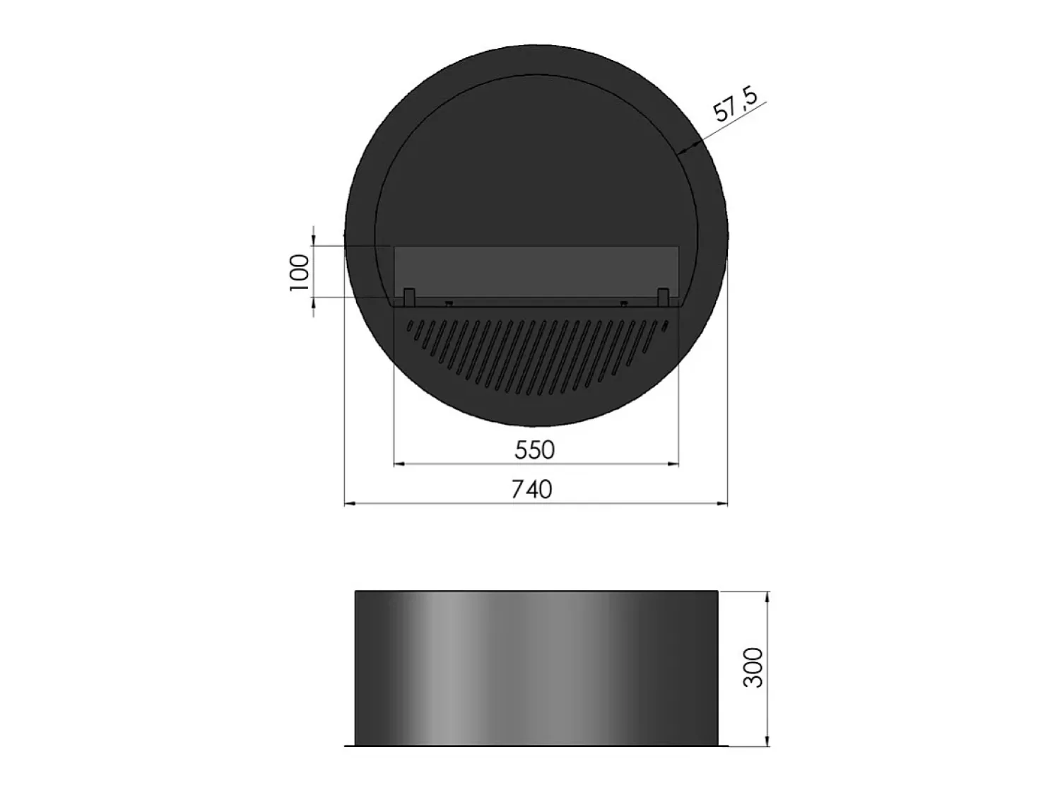 Lareira| Lareira embutida a bioetanol Incyrcle Inside - Biolareira de parede com design redondo d.70cm branca Branco