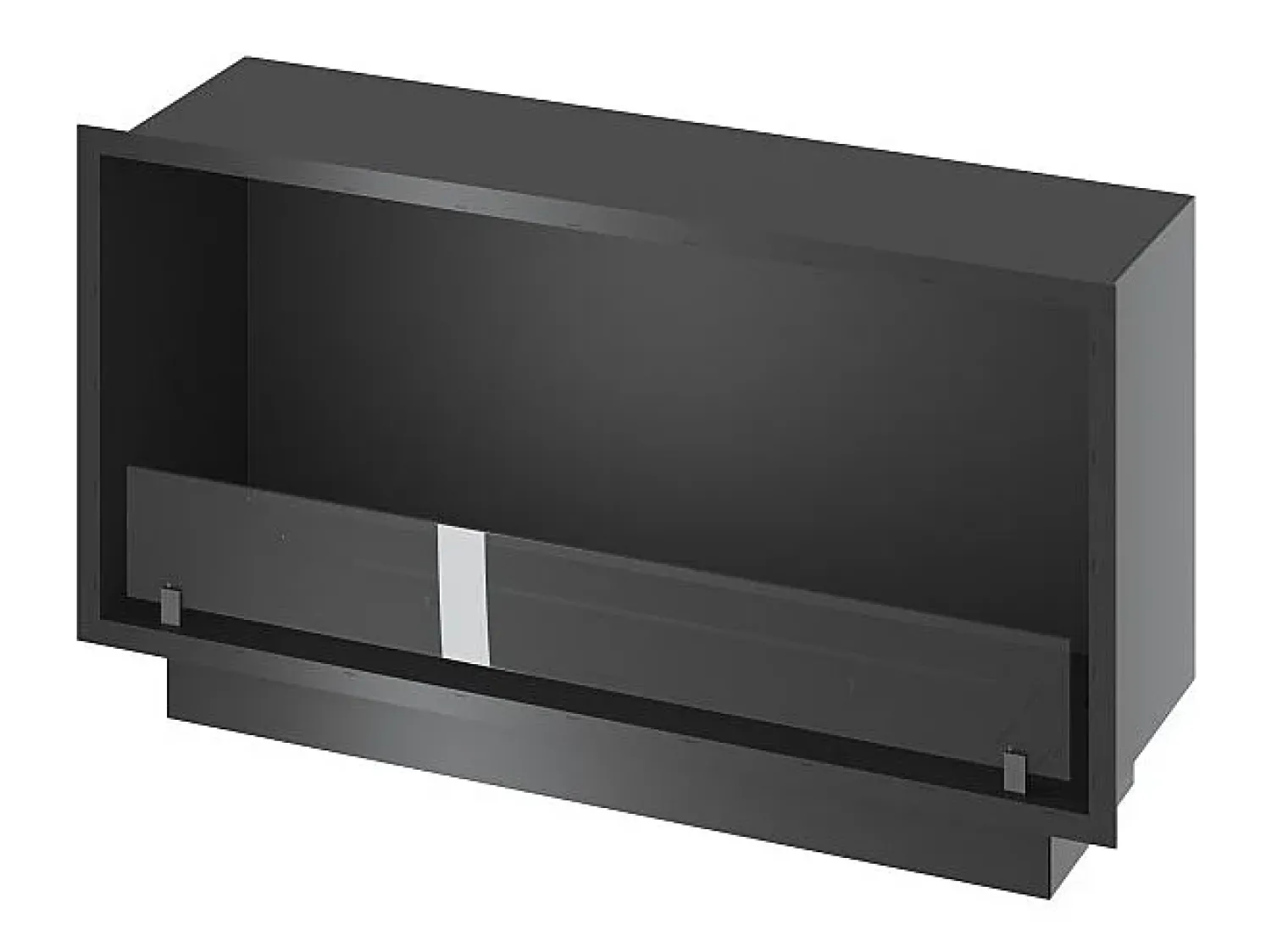 Lareira embutida a bioetanol Inside Black 1000 - fosco, com vidro, queimador de 3 litros, design moderno^ Lareira