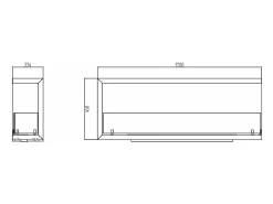 Lareira embutida a bioetanol biofireplace de canto 120x45 SUTRI 120 DX^ Lareira