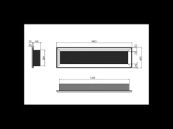 Lareira embutida a bioetanol Frame 1800 SimpleFire com vidro^ Lareira