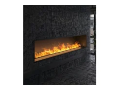 Lareira embutida a vapor Invapo Inside 2200 - Chama multicolorida, efeito 3D e controle por aplicativo, tanque de 2,4 l - 220 cm Preto