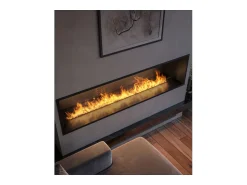 Lareira* Lareira embutida a vapor Invapo Inside 1800 - Chama multicolorida, efeito 3D e controle por aplicativo, tanque de 3,6 l - 183 cm Preto