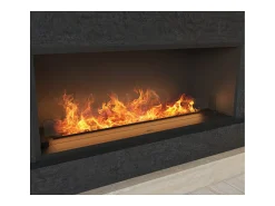 Lareira* Lareira embutida a vapor Inside U 1200 com chama multicolorida, efeito 3D e controle por aplicativo, tanque de 2,4 l - 120 cm Preto
