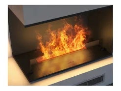 Discount Lareira embutida a vapor de água Corner L800 com chama multicolorida, efeito 3D e controle por aplicativo, tanque de 1,2 l - 80 cm Preto