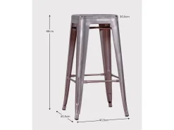 Online Nest Dream Lote de 4 bancos de metal com 66 cm de altura - Bistro - Metal Prateado