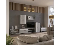 Móvel De Tv|Vicco Lowboard & Regal concreto/branco 139.8x35.3x38.9 berno Cinzento claro