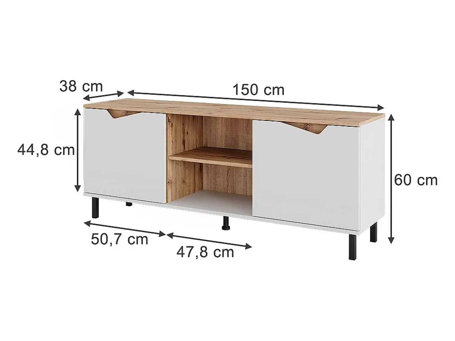 Móvel De Tv*Vicco Lowboard /artesanal 150x38x60 marelle Branco