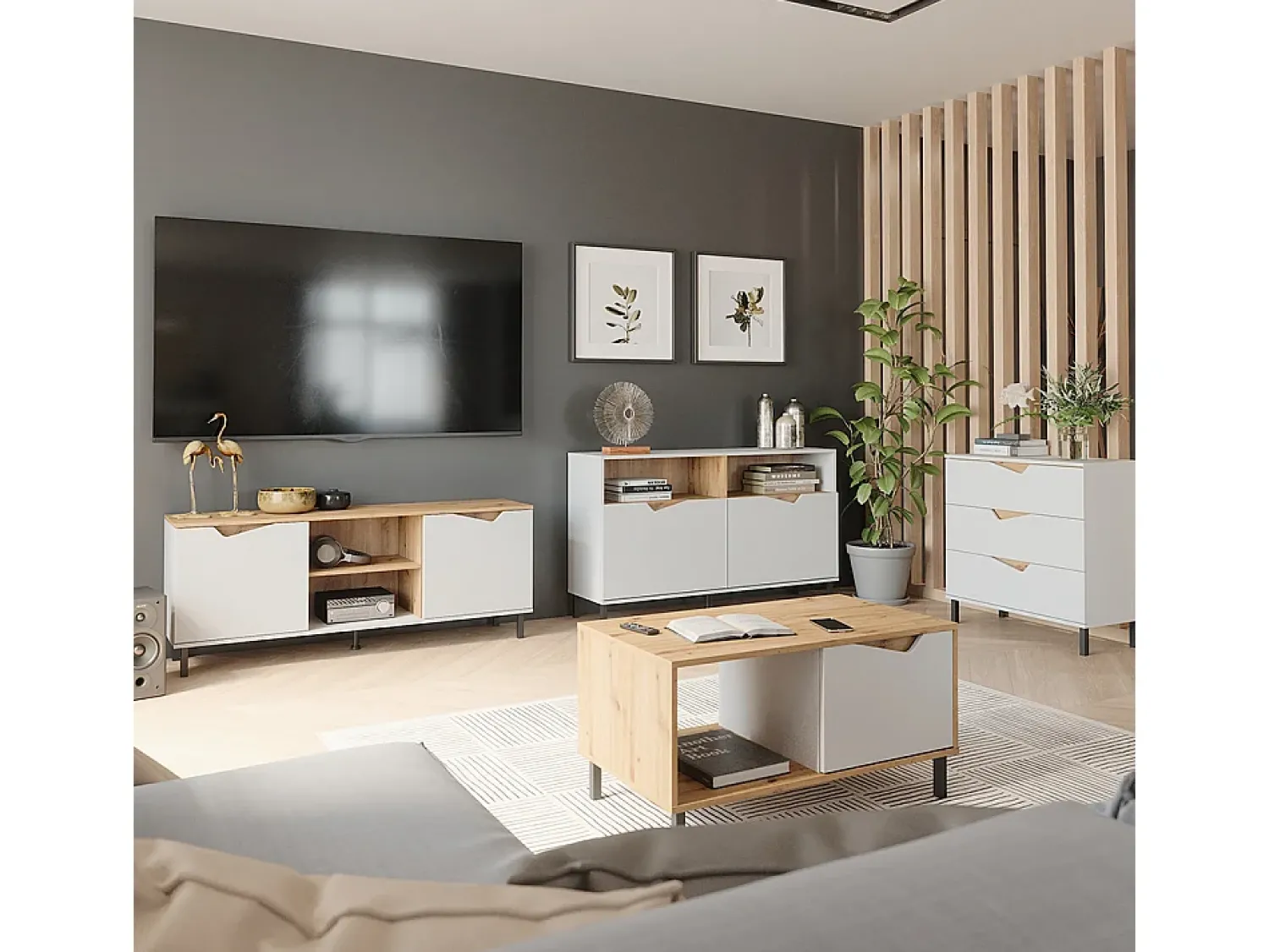 Móvel De Tv*Vicco Lowboard /artesanal 150x38x60 marelle Branco
