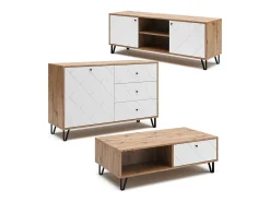Clearance Vicco Lowboard carvalho artesanal 150x40x55.2 nizza Natural claro