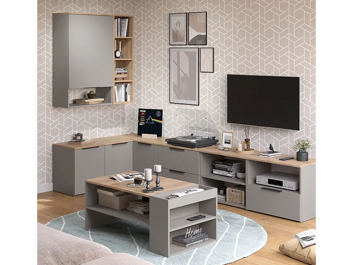 Móvel De Tv*Vicco Lowboard cinzento-bege 60x40x50 wido Taupe