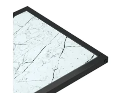 Outlet vidaxl Mesa apoio computador mármore branco 50x35x65cm vidro temperado Preto / Branco