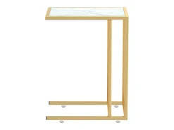 vidaxl Mesa apoio computador mármore branco 50x35x65cm vidro temperado^ Mesa De Apoio