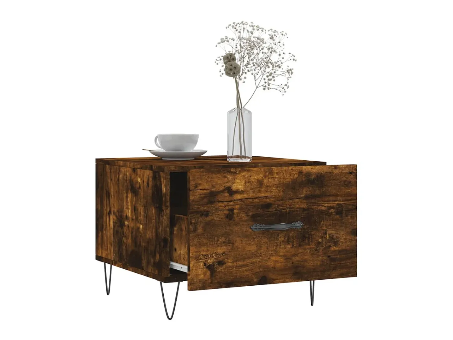 Mesa De Centro| Mesa centro 2 pcs 50x50x40 cm madeira processada cor fumado PT589383 Castanho