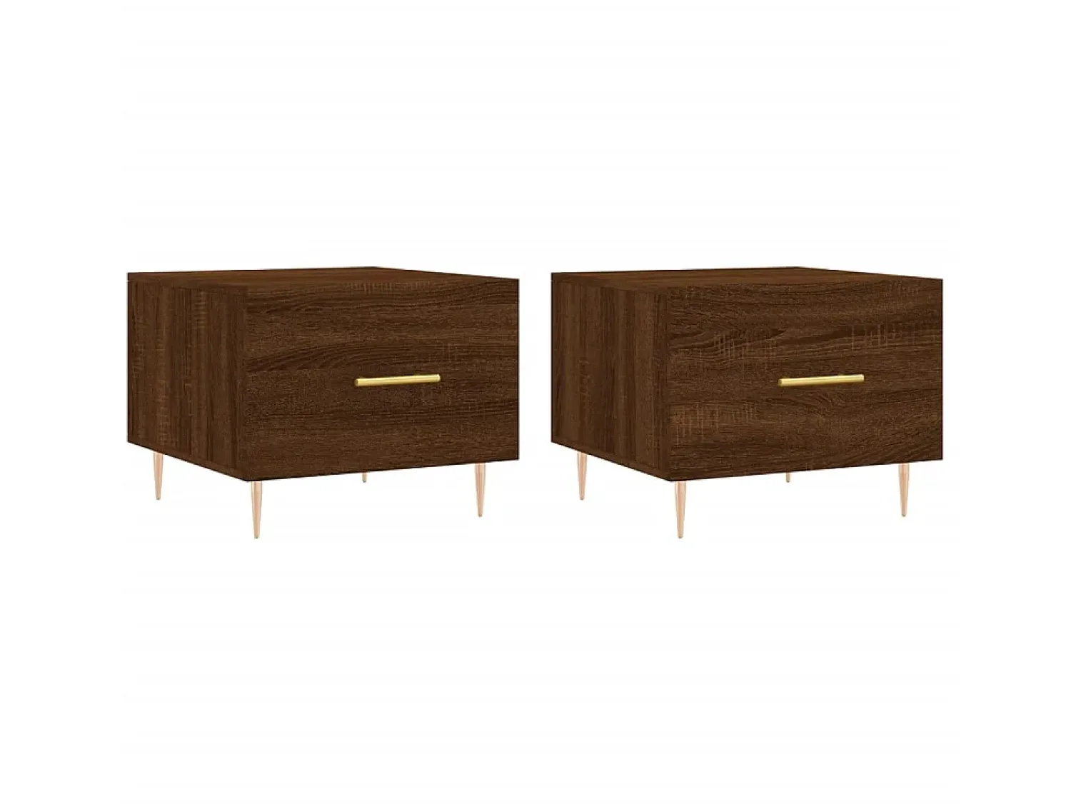 Mesa De Centro* Mesa centro 2 pcs 50x50x40 cm madeira proc. carvalho PT779196 Castanho