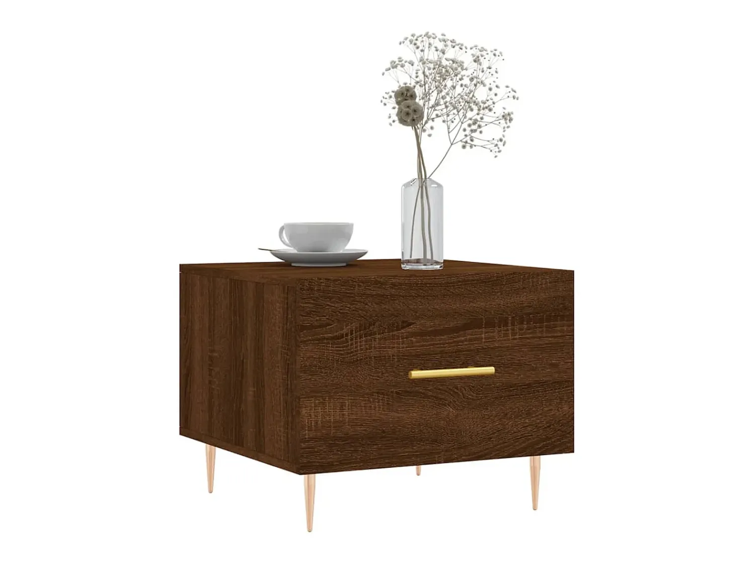 Mesa De Centro* Mesa centro 2 pcs 50x50x40 cm madeira proc. carvalho PT779196 Castanho