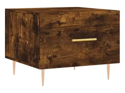 Mesa De Centro* Mesa centro 2 pcs 50x50x40 cm madeira processada cor fumado PT354072 Castanho