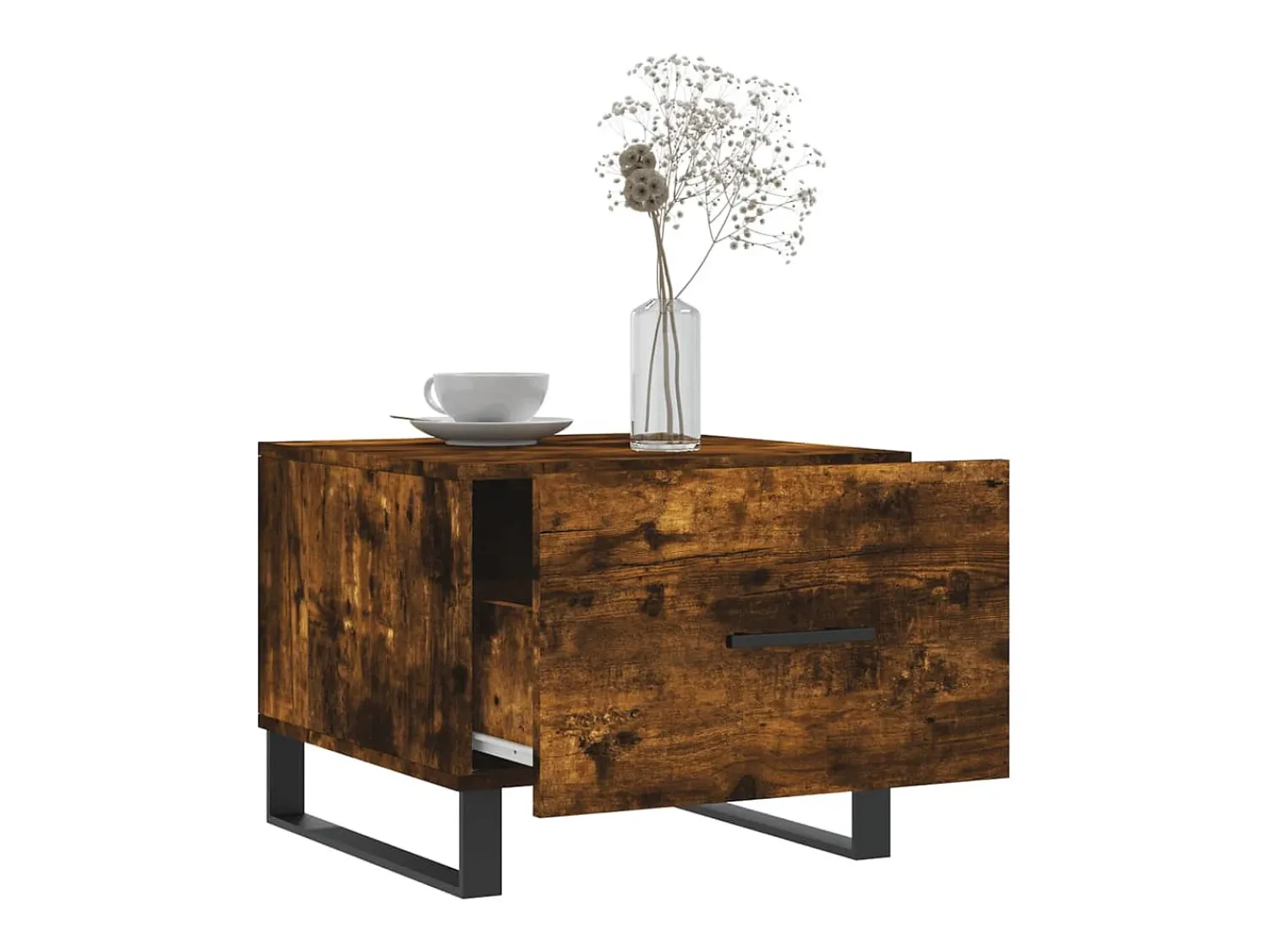Mesa centro 2 pcs 50x50x40 cm madeira processada cor fumado PT785041 Castanho