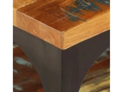 Mesa centro c/ prateleira 100x60x35cm madeira recuperada maciça PT489582 Castanho