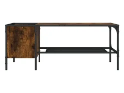 Mesa De Centro*vidaxl Mesa centro c/ prateleira derivados de madeira carvalho fumado Natural claro