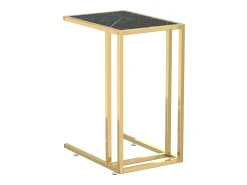 Mesa centro computador mármore 50x35x65 cm vidro temperado PT921071^ Mesa De Centro