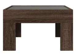 vidaxl Mesa centro luzes LED Infinity 50x50x30 cm carvalho castanho^ Mesa De Centro