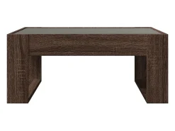 vidaxl Mesa centro luzes LED Infinity 70x53x30 cm carvalho castanho^ Mesa De Centro