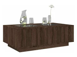 Mesa De Centro|vidaxl Mesa centro luzes LED Infinity 116x69x40 cm carvalho castanho Natural claro