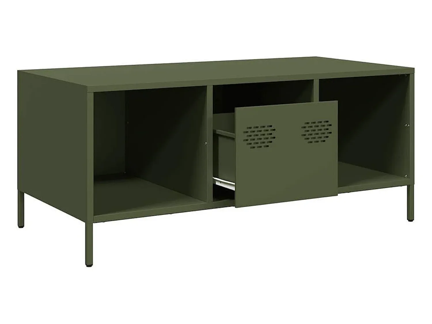 Mesa De Centro|vidaxl Mesa centro 101,5x50x43,5 cm aço laminado a frio -azeitona Verde
