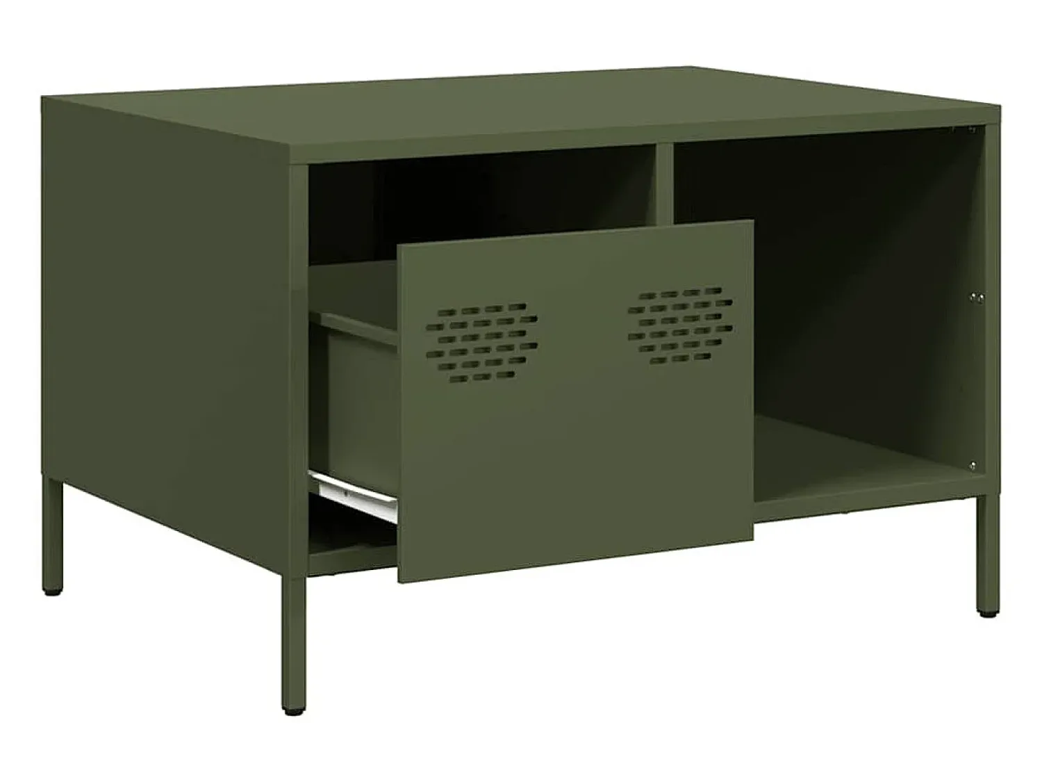 Mesa De Centro|vidaxl Mesa centro 68,5x50x43,5 cm aço laminado a frio -azeitona Verde