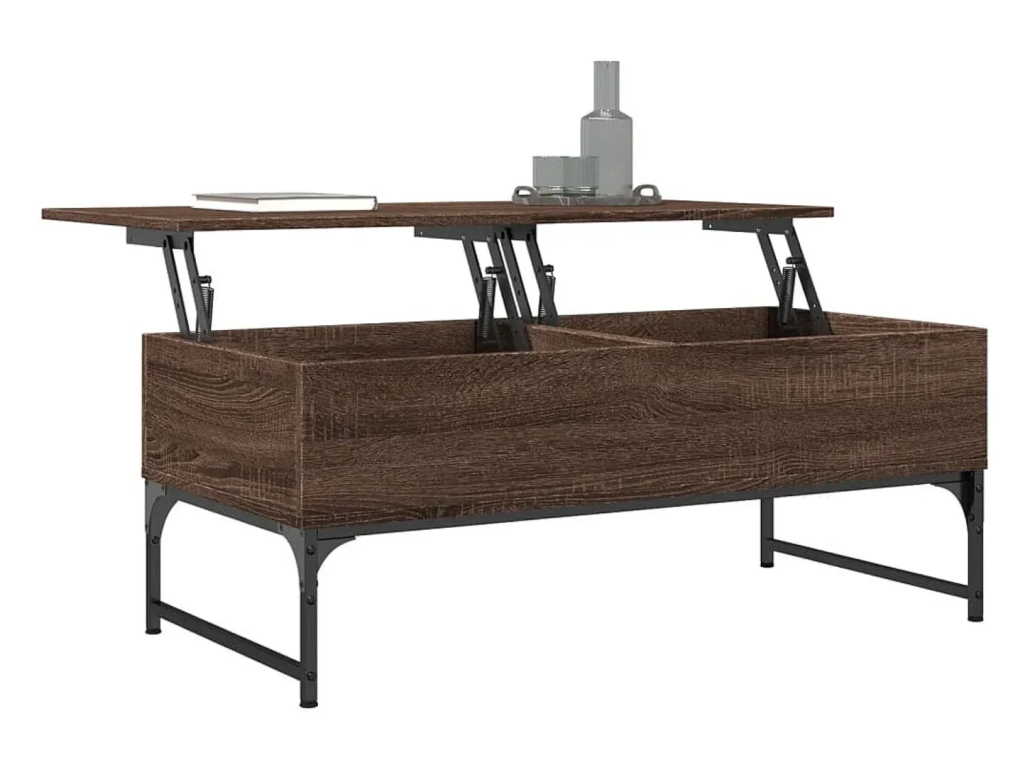 Best Mesa centro 100x50x40 cm deriv. madeira/metal carvalho PT975126 Castanho