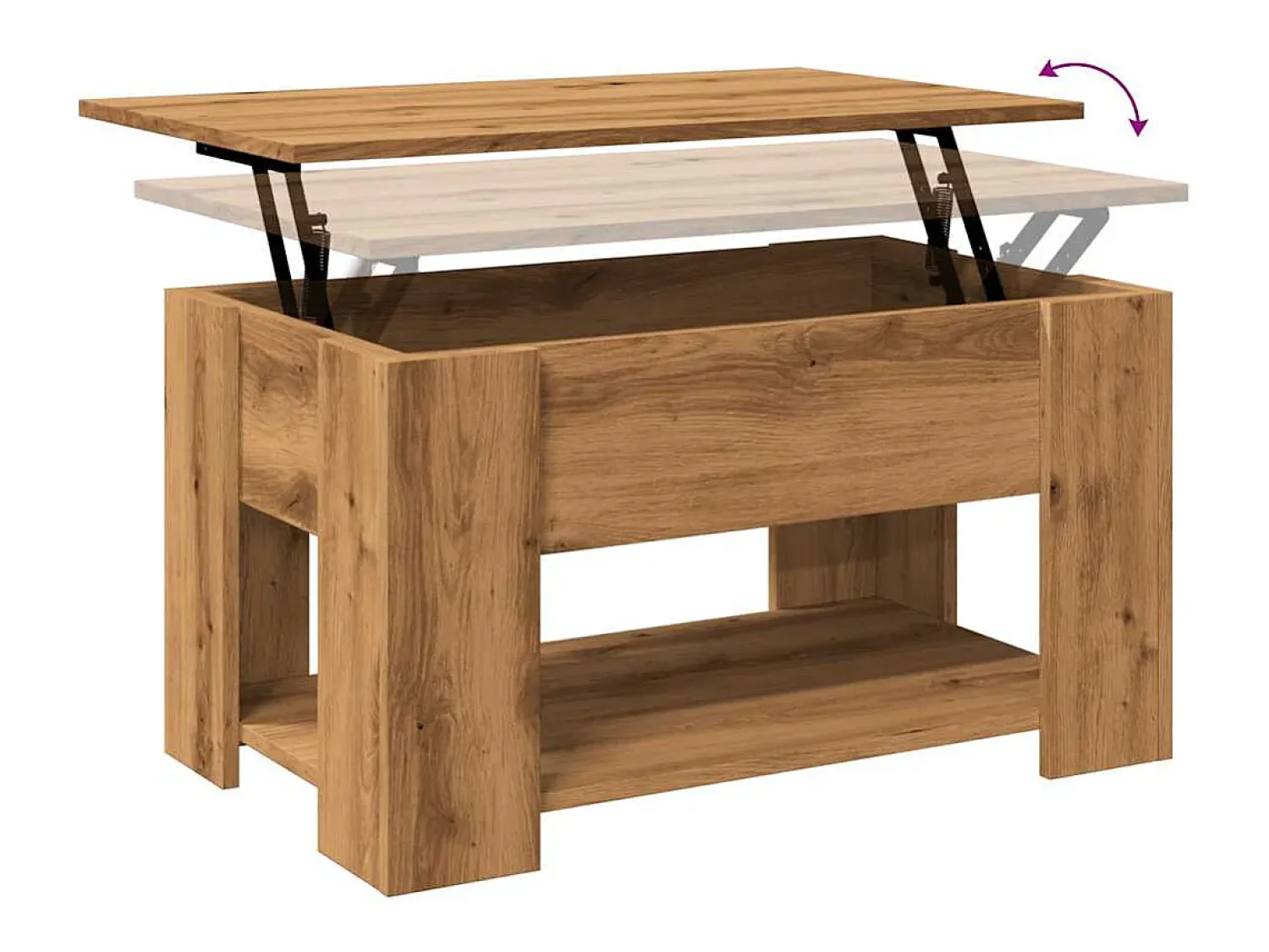 Mesa De Centro*vidaxl Mesa centro 79x49x41 cm derivados madeira carvalho artisiano Natural claro